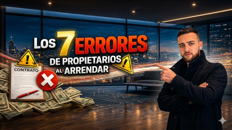 Los 7 errores que cometen los propietarios al arrendar.Y tres de ellos son los únicos que usted no puede resolver solo.